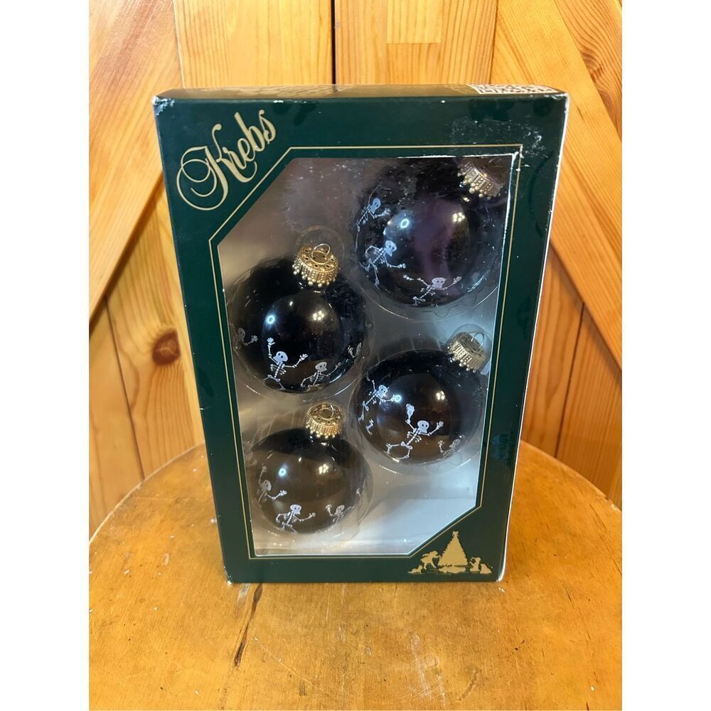 Krebs Halloween Dancing Skeletons Festive  Spooky Fall Glass Ornaments (8953)